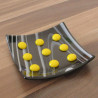 Black and White Swirl Dish with Raised Yellow Spots