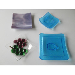 Fused Glass Grapes Trinket Dish