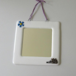 Mirror with Hedgehog Frame