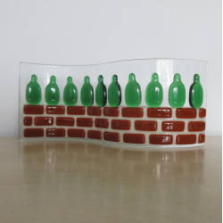 Ten Green Bottles freestanding wave art