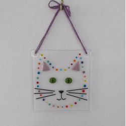 Colourful Cat Face Wall Hanging