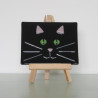 Black Cat Face on Mini Easel